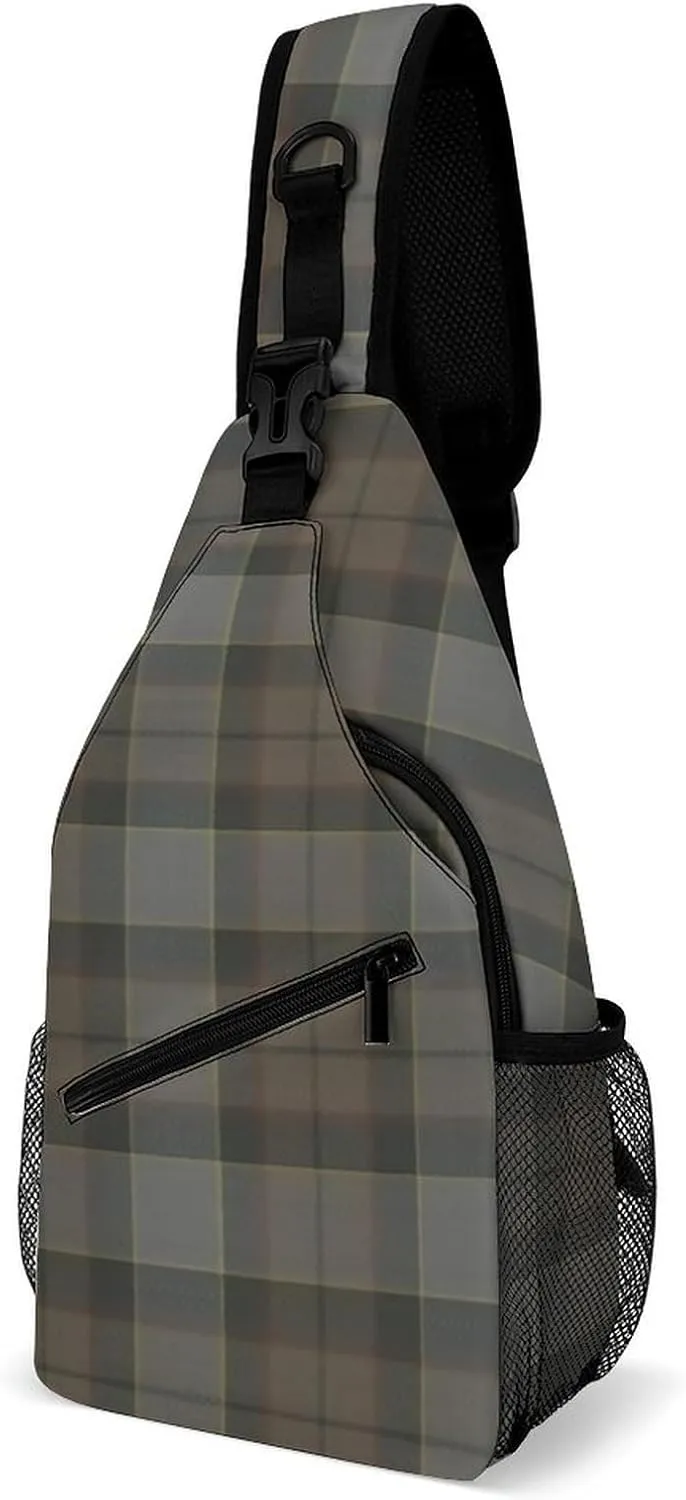 Outlander Fraser Tartan Pattern Fashion Crossbody Bag for Both Men And Women, Chest Bag