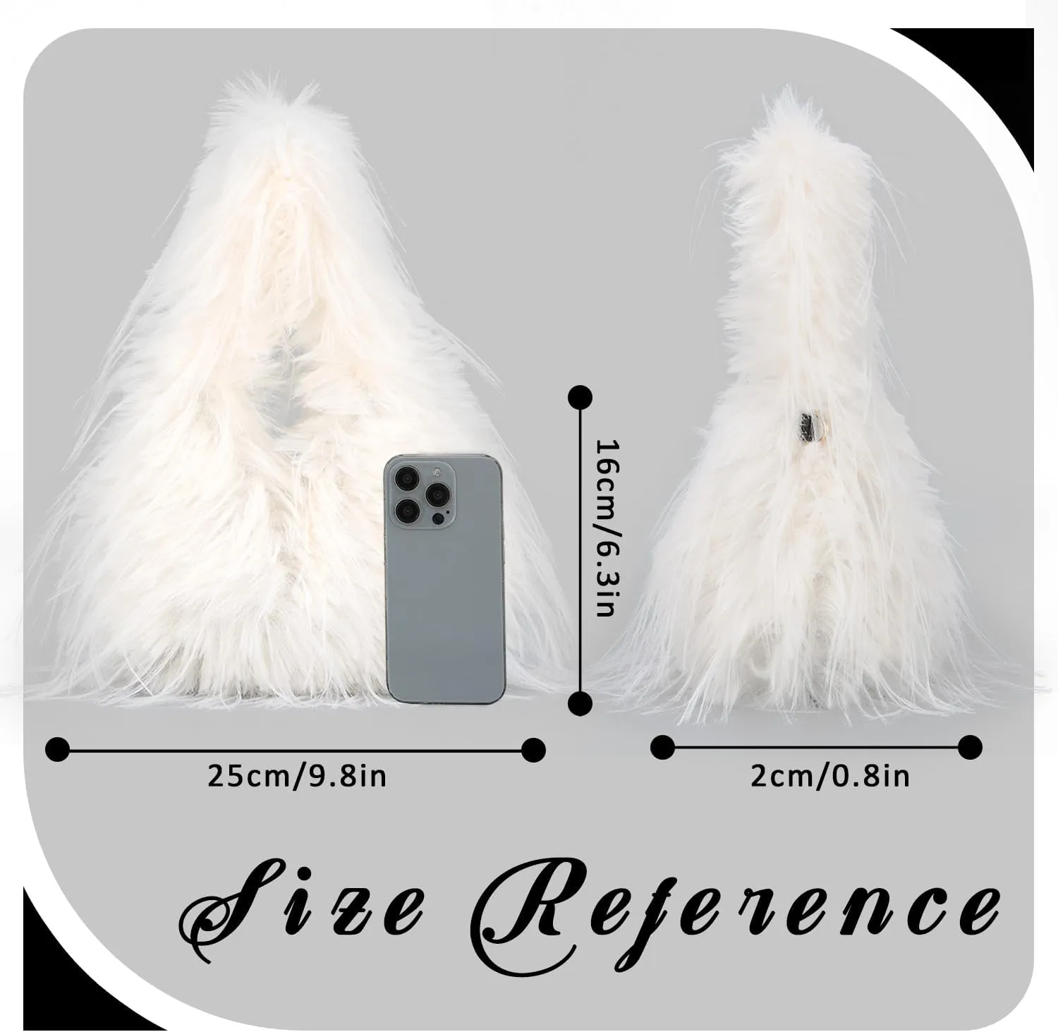 Oweisong Faux Fur Tote Bag for Women Y2K Fluffy Handbag Purse Small Cute Plush Shoulder Bag Furry Hobo Bag with Chain