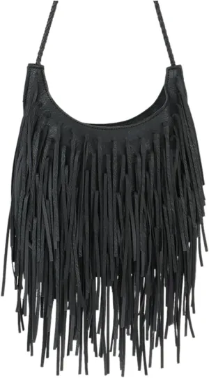 Oweisong Leather Fringe Bag for Women Boho Crossbody Purse Suede Western Fringe Purse Vintage Hobo Handbags