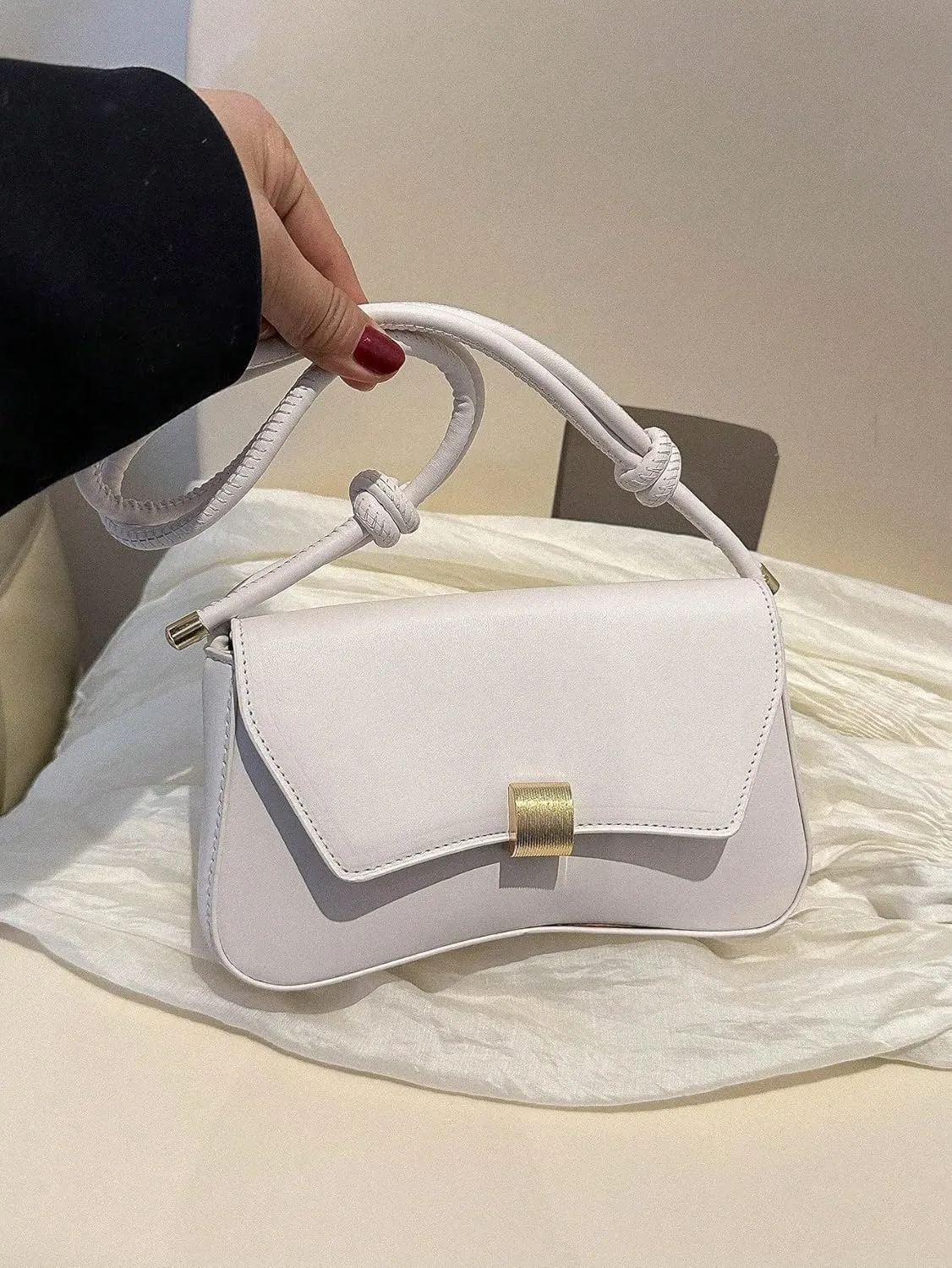 OYOANGLE Women's Flap Clutch Leather Shoulder Bag Vintage Adjustable Straps Shoulder Purse
