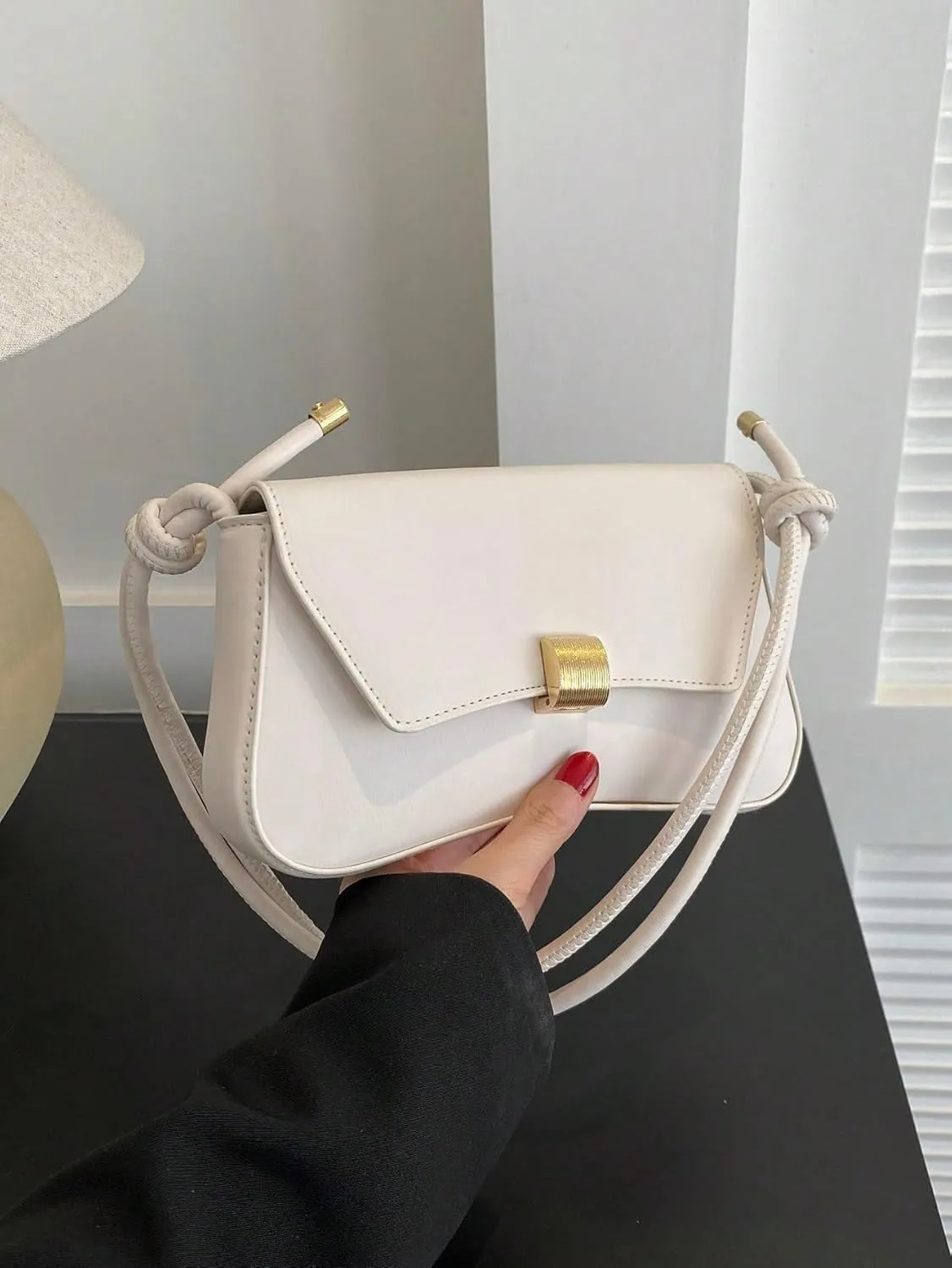 OYOANGLE Women's Flap Clutch Leather Shoulder Bag Vintage Adjustable Straps Shoulder Purse