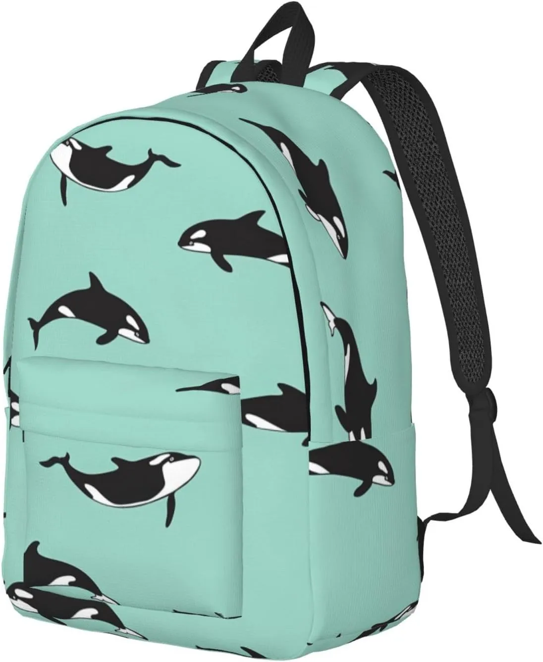 Pacific Ocean whale Printed backpack, travel bag, canvas shoulder bag, canvas casual lightweight backpack