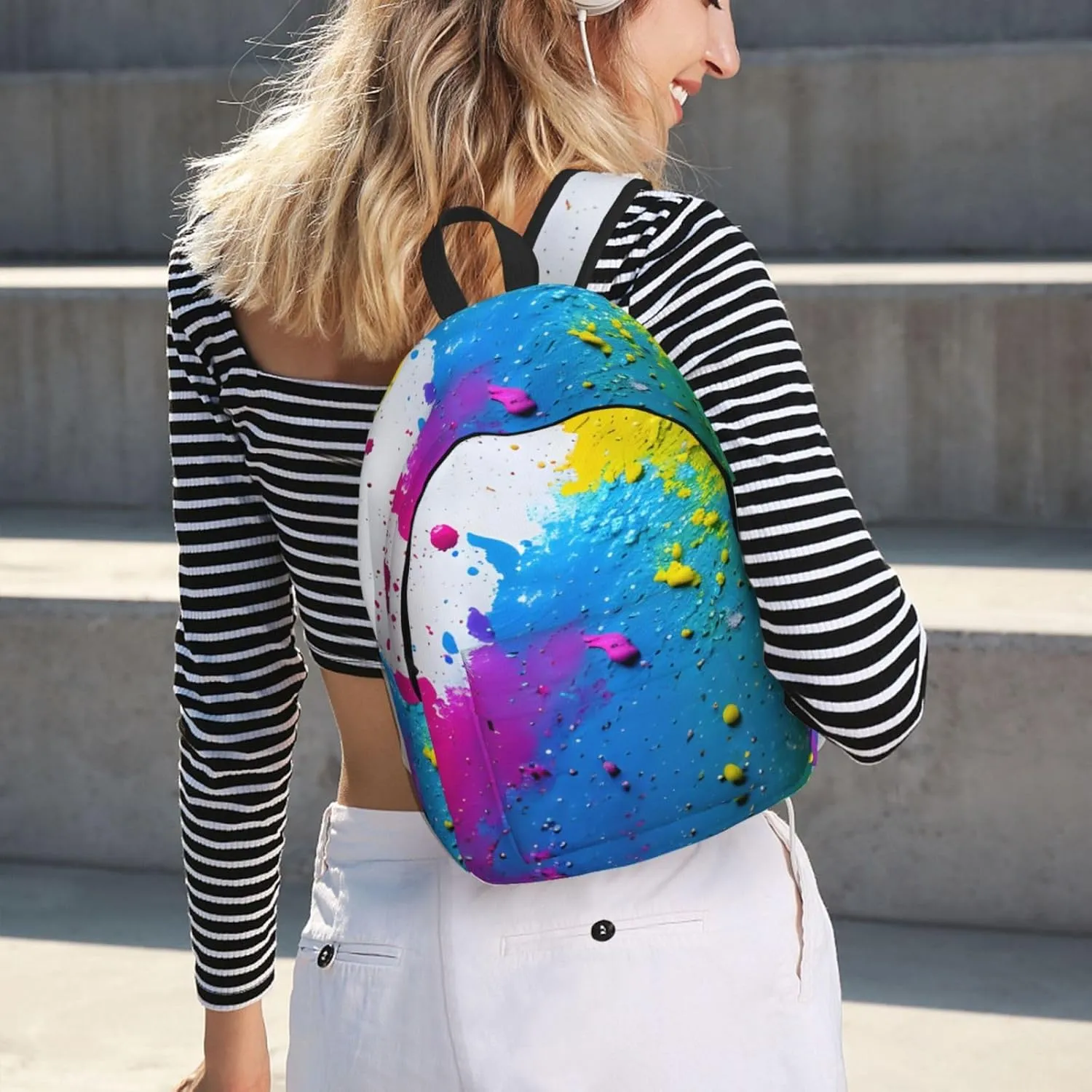 Paint Splatter Backdrop print Laptop Backpack for Travel Computer,Casual Daypack Bookbag for College Work for Women Men