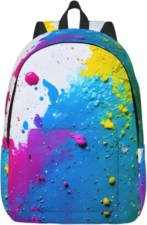 Paint Splatter Backdrop print Laptop Backpack for Travel Computer,Casual Daypack Bookbag for College Work for Women Men