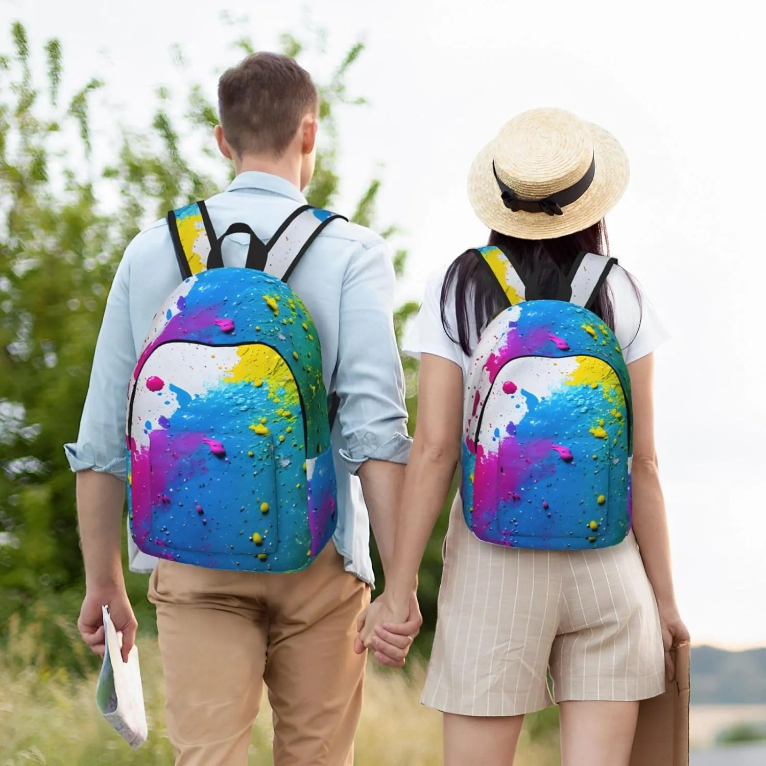 Paint Splatter Backdrop print Laptop Backpack for Travel Computer,Casual Daypack Bookbag for College Work for Women Men