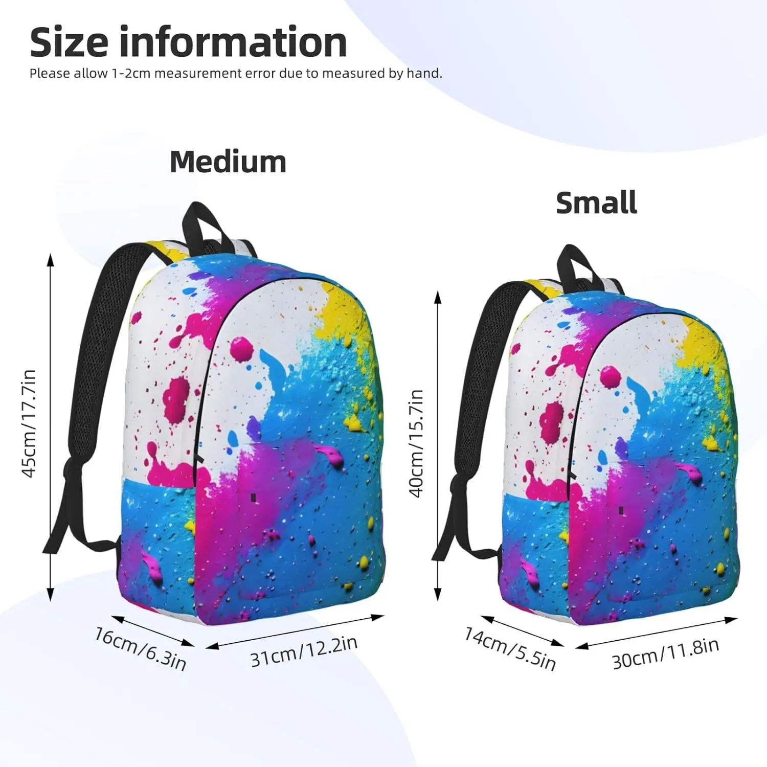 Paint Splatter Backdrop print Laptop Backpack for Travel Computer,Casual Daypack Bookbag for College Work for Women Men