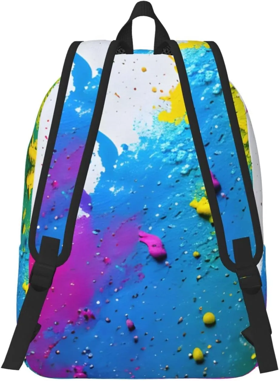 Paint Splatter Backdrop print Laptop Backpack for Travel Computer,Casual Daypack Bookbag for College Work for Women Men