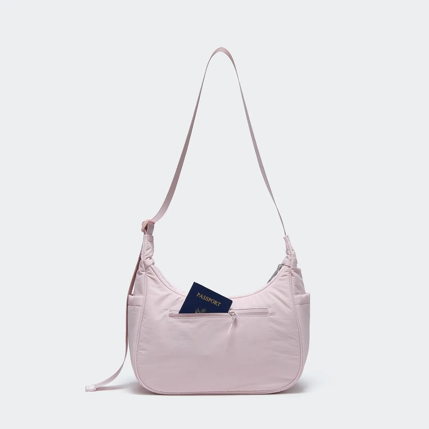 Pander Nylon Crescent Shoulder Bag, Medium Sling Crossbody with Adjustable Strap.