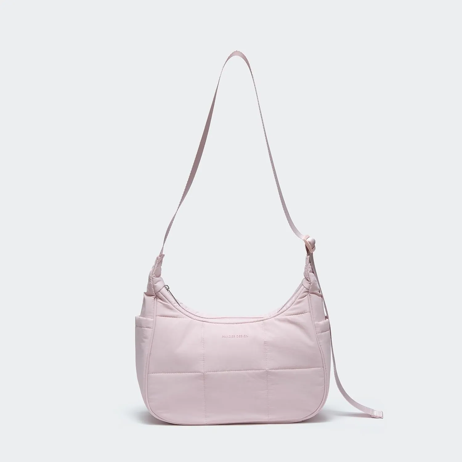 Pander Nylon Crescent Shoulder Bag, Medium Sling Crossbody with Adjustable Strap.