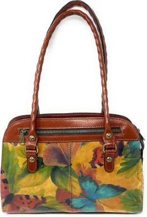 Patricia Nash Leather Calvi Satchel, Watercolor Butterfly