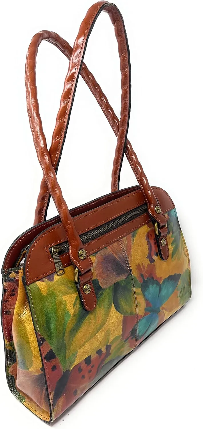 Patricia Nash Leather Calvi Satchel, Watercolor Butterfly
