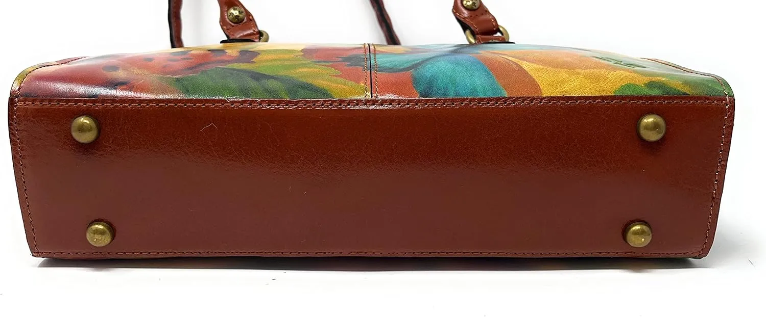 Patricia Nash Leather Calvi Satchel, Watercolor Butterfly