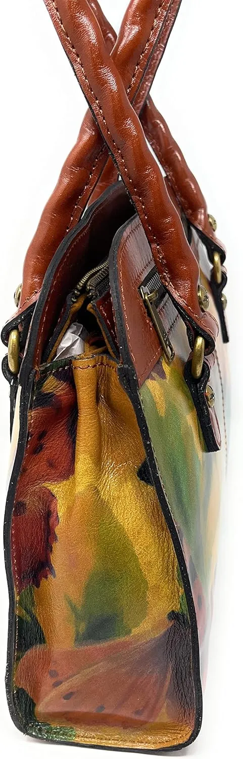 Patricia Nash Leather Calvi Satchel, Watercolor Butterfly