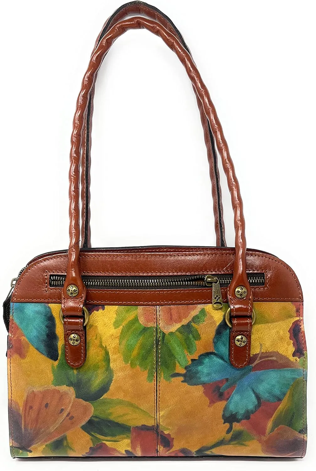 Patricia Nash Leather Calvi Satchel, Watercolor Butterfly