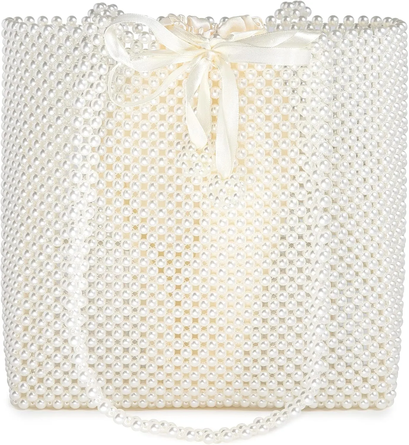Pearl Purse Tote Bag Shouder Bag For Women Wedding Party Shiny Beaded Bag Travel Bag With Pearl