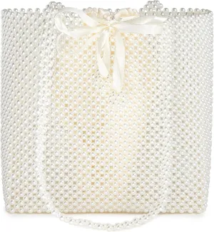Pearl Purse Tote Bag Shouder Bag For Women Wedding Party Shiny Beaded Bag Travel Bag With Pearl