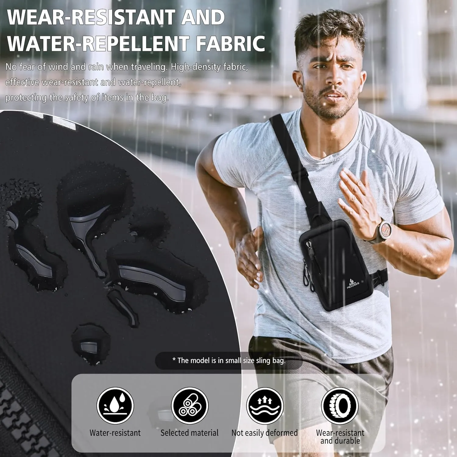 Peicees Small Crossbody Bag for Men Women Mini Sling Bag Travel Running Phone Daypack Cross Body Shoulder Bags, 2 Sizes