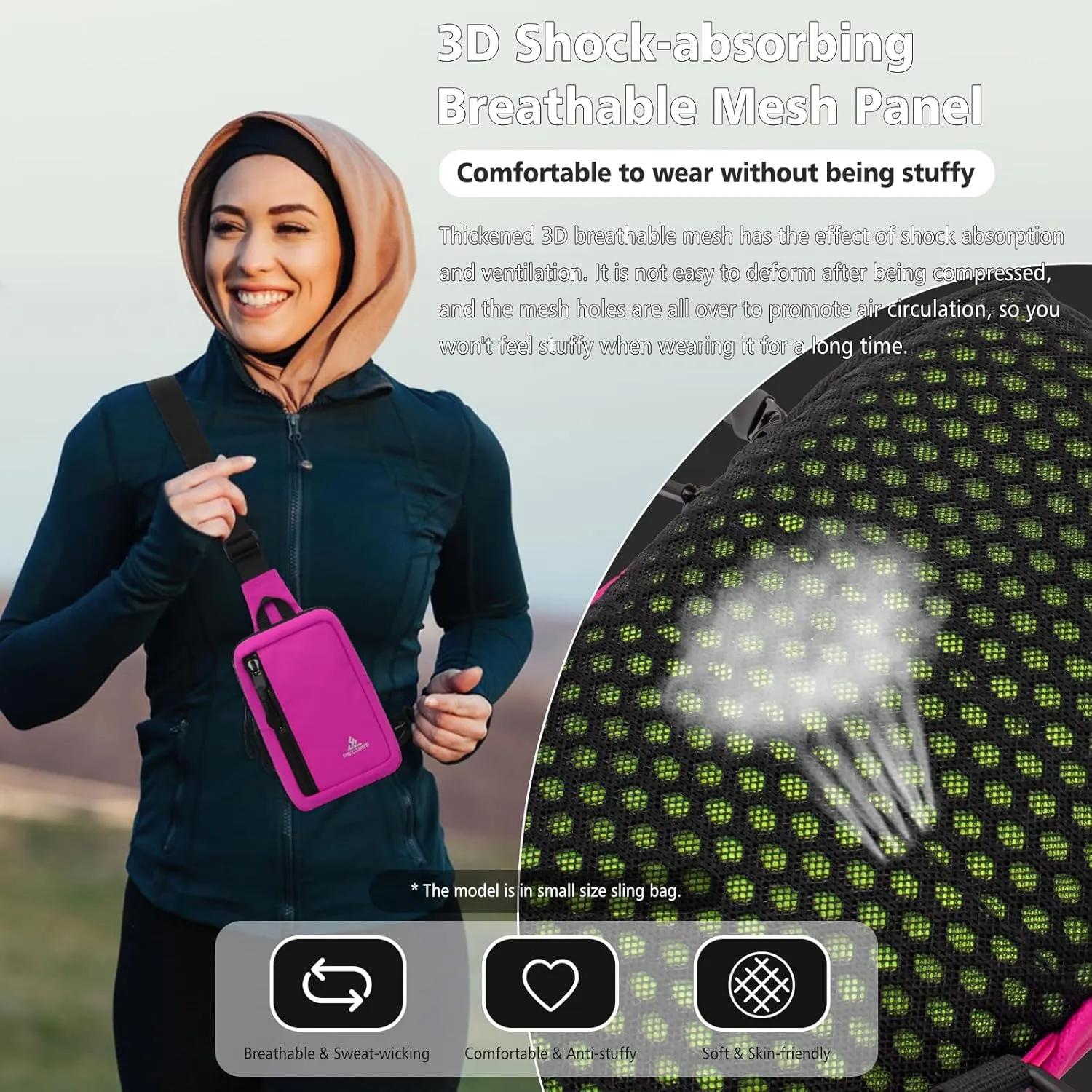 Peicees Small Crossbody Bag for Men Women Mini Sling Bag Travel Running Phone Daypack Cross Body Shoulder Bags, 2 Sizes