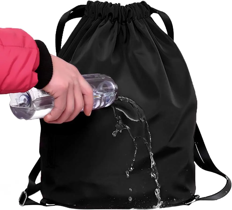 Peicees Waterproof Drawstring Sport Bag Lightweight Sackpack Backpack for Men and Women
