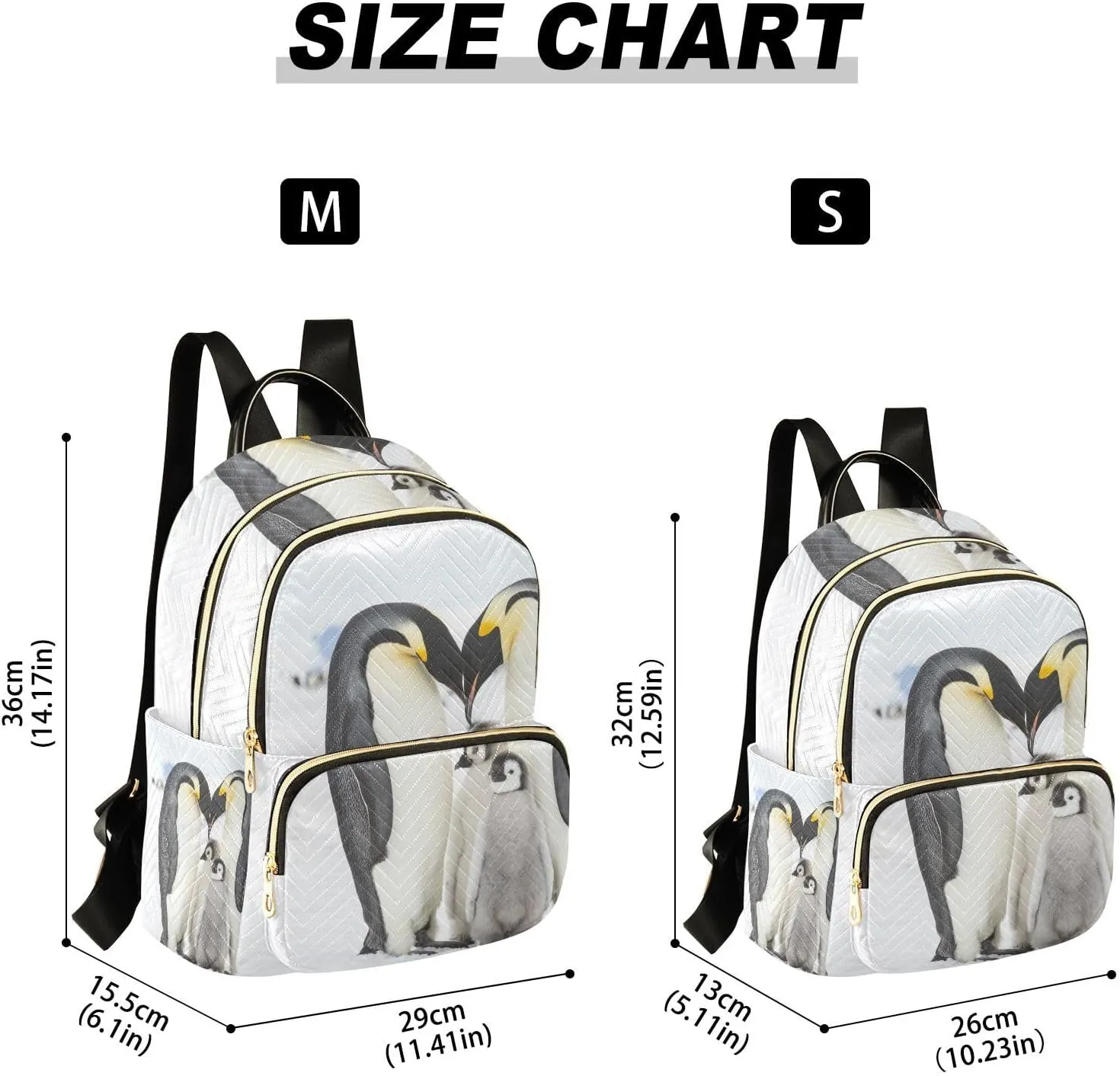 Penguin Family Backpack for Women Fashion Anti-theft Backpack Purse Casual Travel Shoulder Bag Small Medium Daypack