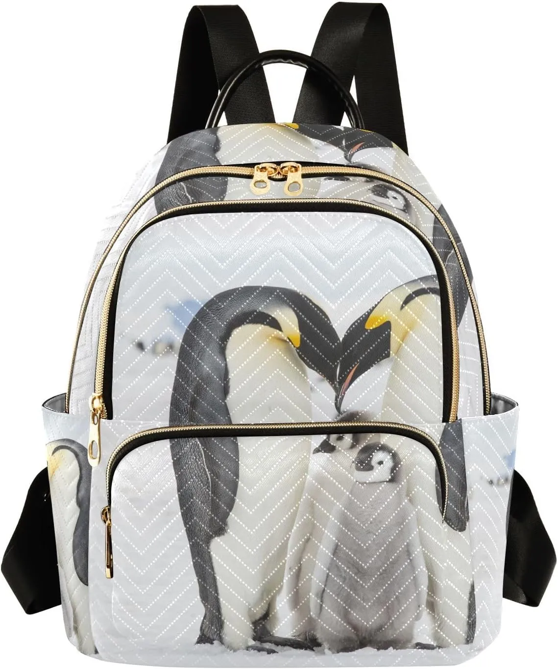 Penguin Family Backpack for Women Fashion Anti-theft Backpack Purse Casual Travel Shoulder Bag Small Medium Daypack