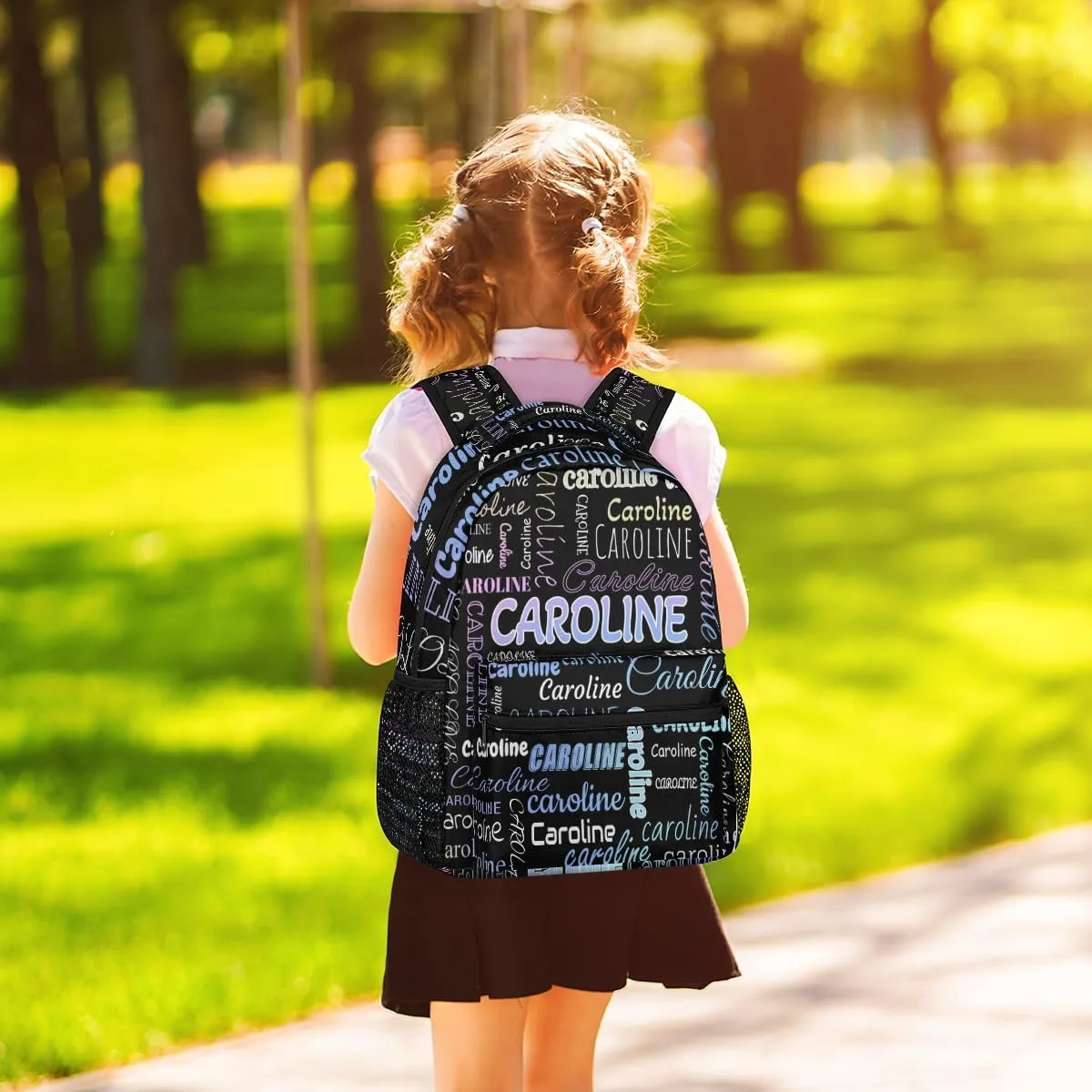 Personalized Backpack Bag with Name Lightweight Custom Shoulder Bags Waterproof Casual Backpacks Laptop Bag for Travel Work Picnic 16in, Colorful Blue