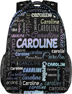 Personalized Backpack Bag with Name Lightweight Custom Shoulder Bags Waterproof Casual Backpacks Laptop Bag for Travel Work Picnic 16in, Colorful Blue