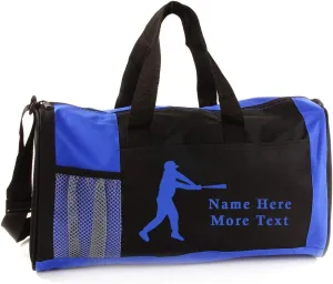 Personalized Kids 18 Inch Sport Duffel Bag With Custom Name & Text - Baseball