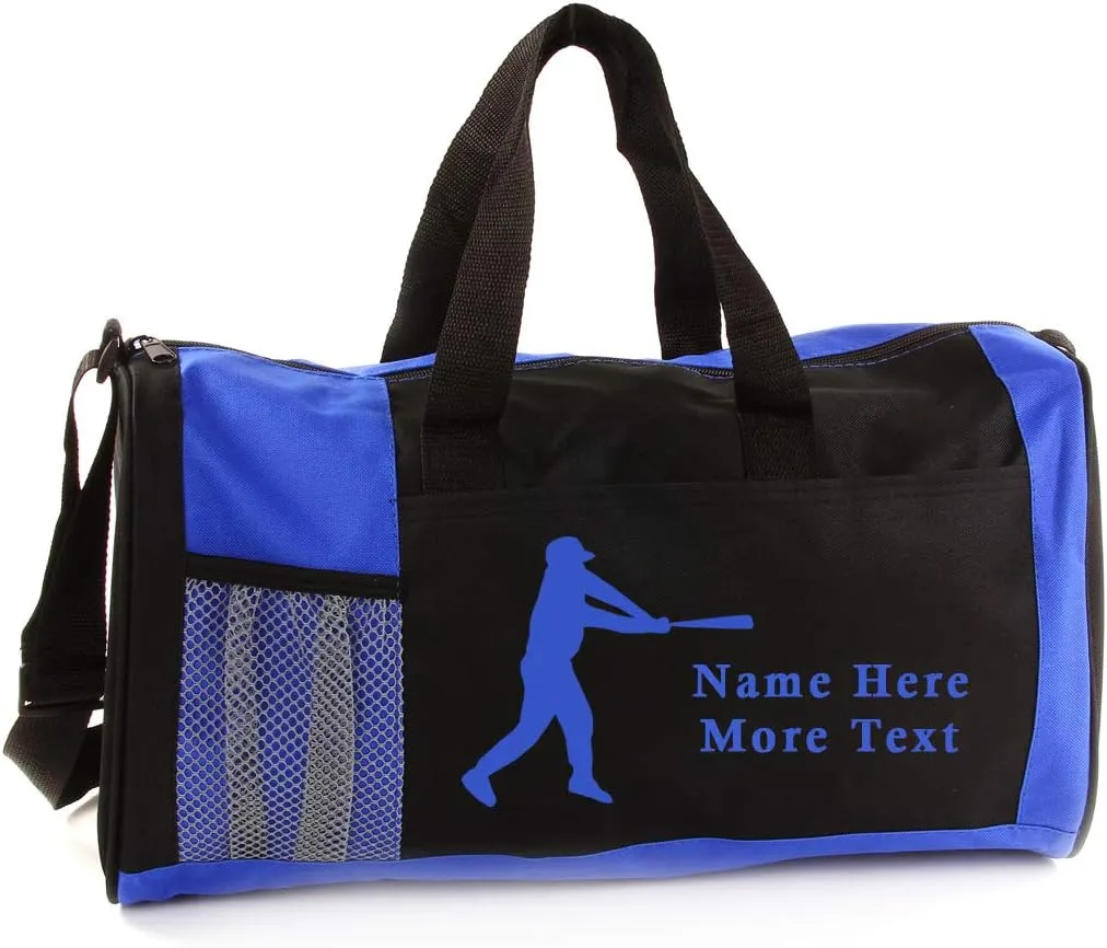 Personalized Kids 18 Inch Sport Duffel Bag With Custom Name & Text - Baseball