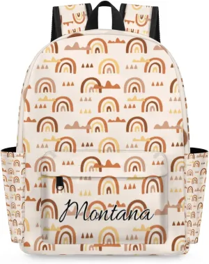 personalized Kids Backpack for Girls Rainbow Backpack Cute Bookbag Elementary School Backpack Travel Bag