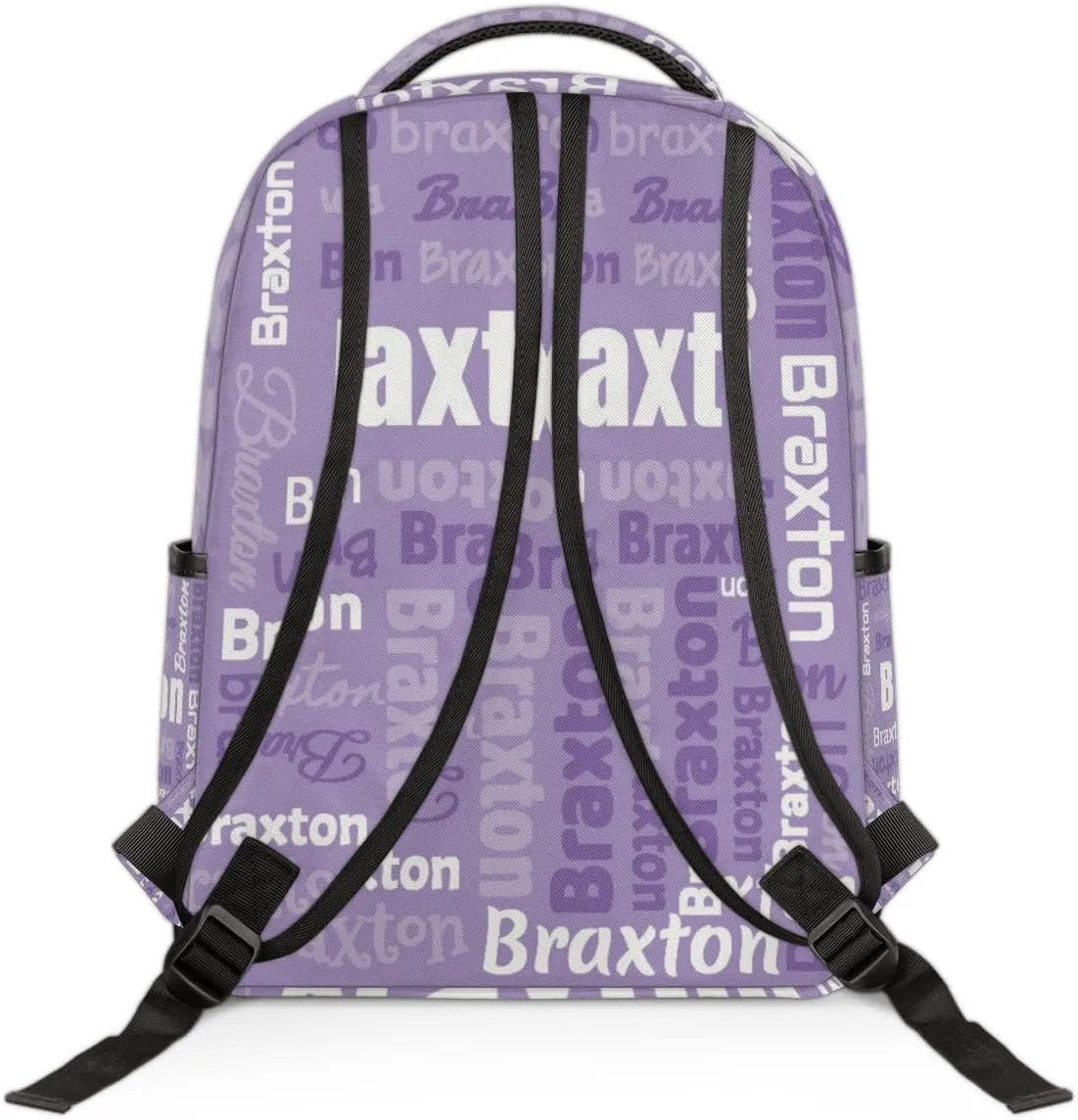 Personalized Laptop Backpacks with Name Large Customized Shoulder Bag Gifts for Women Men Waterproof Travel Casual Backpack, Purple White