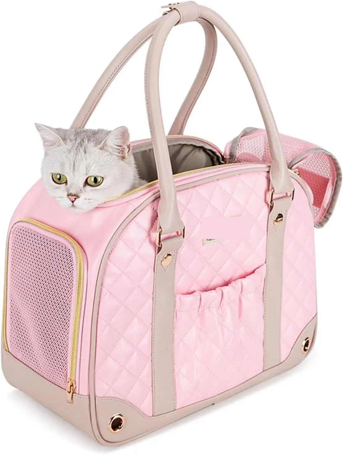 Pet Handbag Cat Shoulder Bag Suitable for Small Dogs and Cats Fashion Pet Outdoor Bag TLX6971(Pink,Medium)