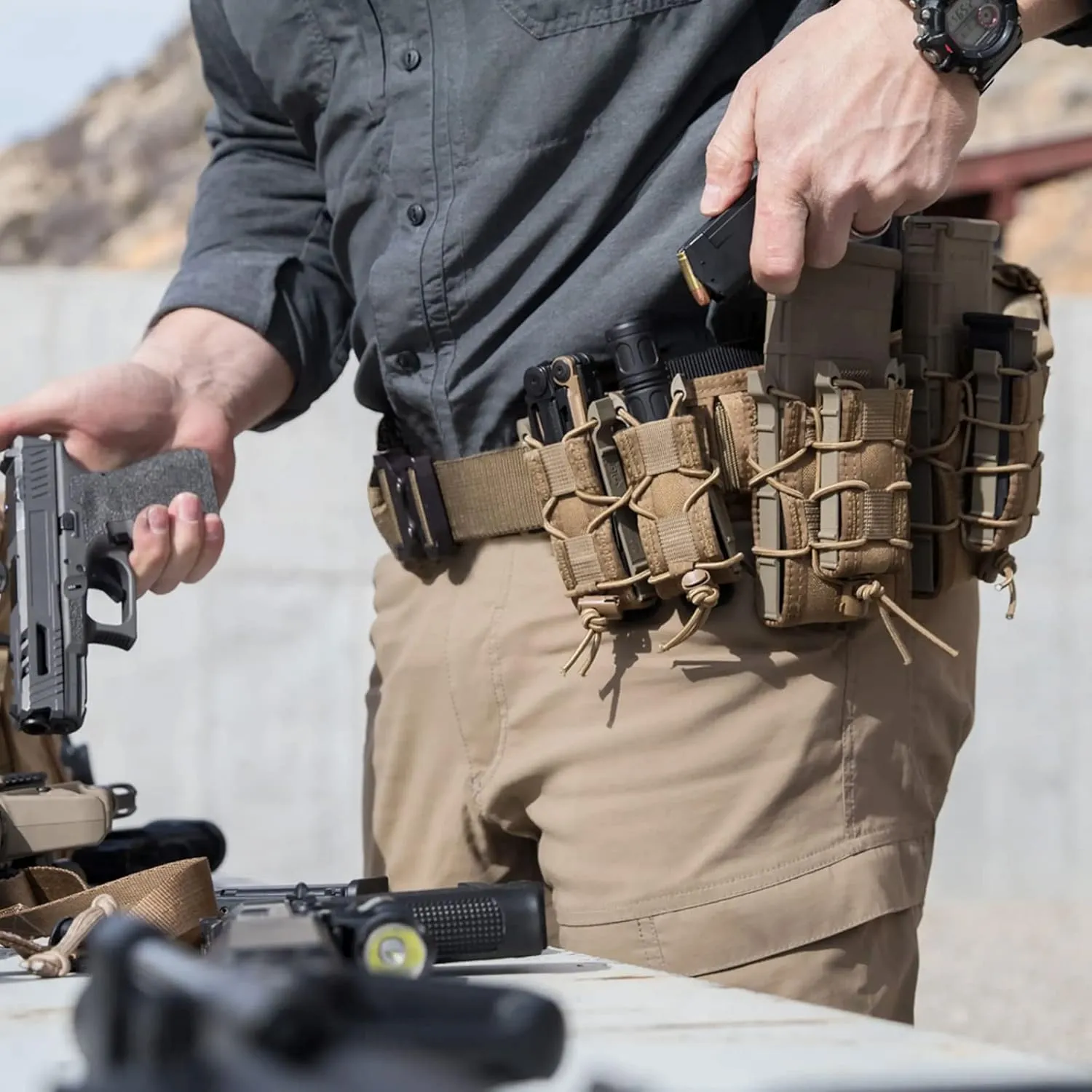PETAC GEAR Tactical Battle Belt with Cobra Buckle | Heavy Duty Rigger Gun Belts |1.75" Inner Outer Molle Belt.
