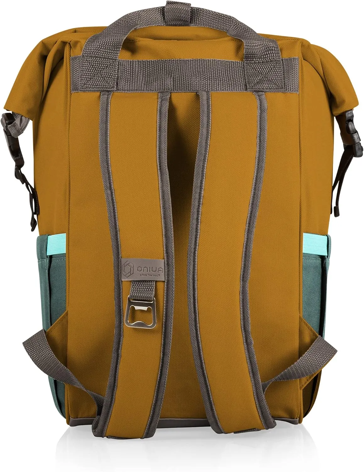 Picnic TIME Star Wars OTG Roll-Top Cooler Backpack, Hiking Backpack Cooler, Soft Cooler Bag, (Mustard Yellow with Gray & Blue Accents)