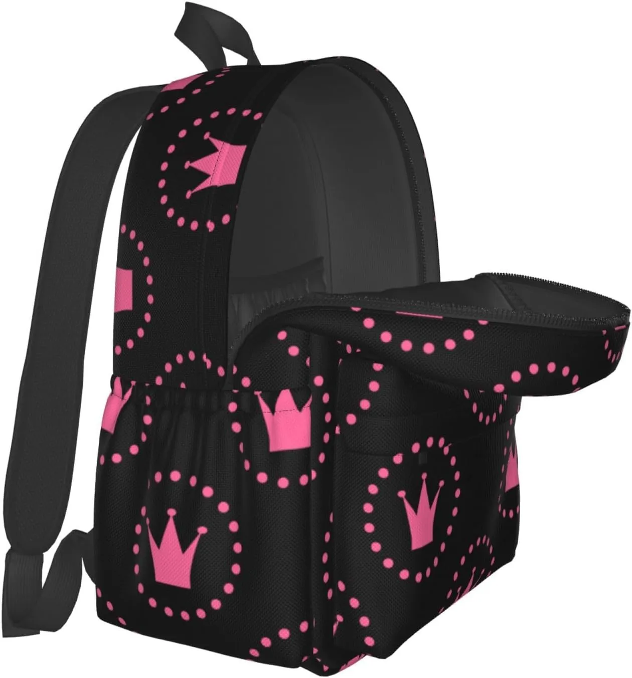 Pinks Princess Crown Backpacks 15 Inch Laptop Backpack Multipurpose Double Shoulder Bag for Men Women Gifts