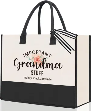 PKW Grandma Gift Tote Bag - Grandma Birthday, Christmas, Mother's Day Gift - From Granddaughter, Grandson, Grandmother, Nana, Gigi