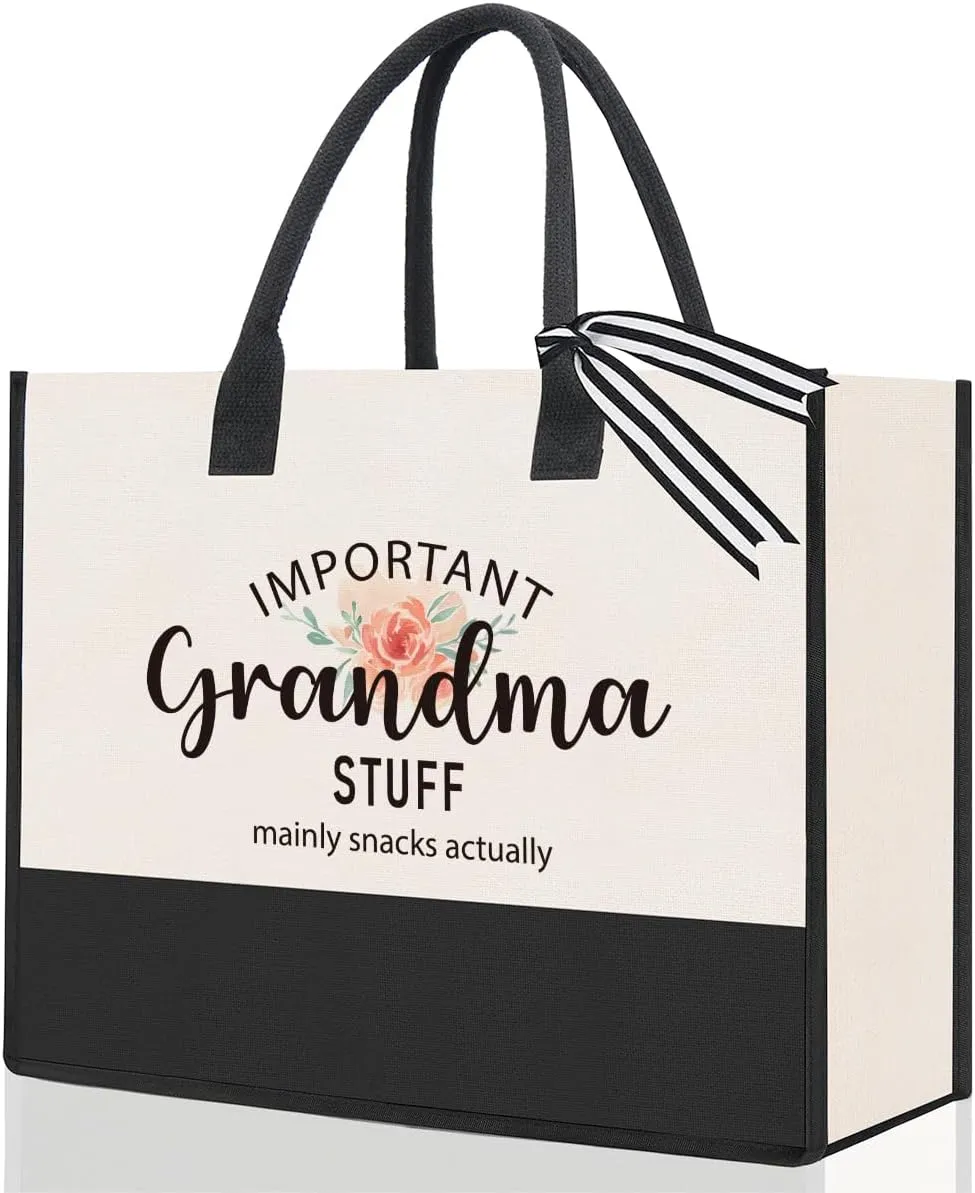 PKW Grandma Gift Tote Bag - Grandma Birthday, Christmas, Mother's Day Gift - From Granddaughter, Grandson, Grandmother, Nana, Gigi