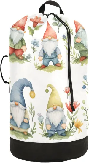 Plants Dwarf Laundry Backpack Bag with Drawstring Closure Waterproof Laundry Bag Laundry Hamper Clothes Storage for Travel Laundromat Apartment