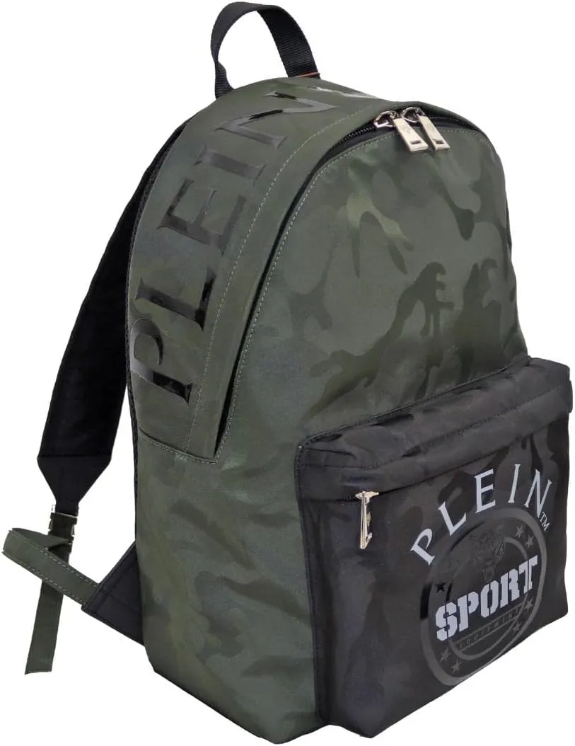 Plein Sport Unisex Military Print Green "ZAINO EASTPAK" Backpack Bag