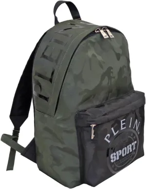 Plein Sport Unisex Military Print Green "ZAINO EASTPAK" Backpack Bag