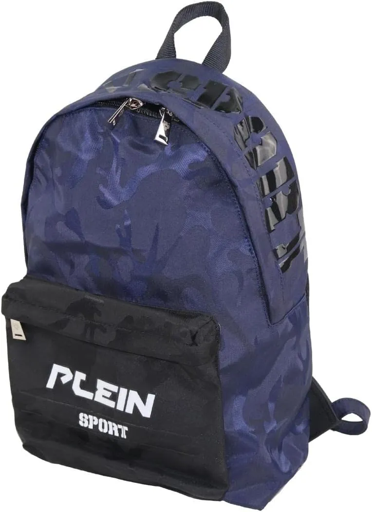 Plein Sport Unisex Military Print Navy Blue "ZAINO EASTPAK" Backpack Bag