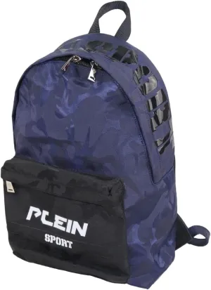 Plein Sport Unisex Military Print Navy Blue "ZAINO EASTPAK" Backpack Bag