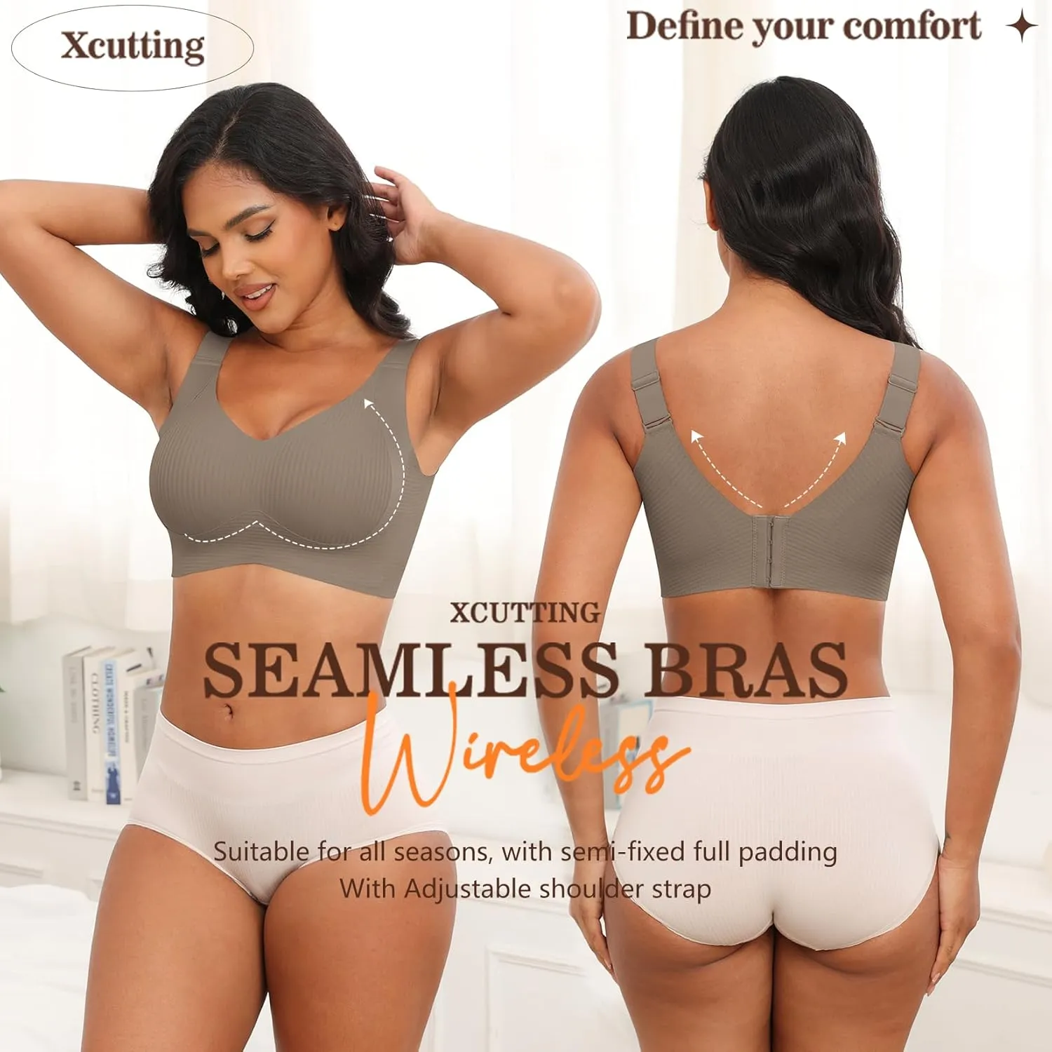 Plus Size Bras for Women No Underwire Full Coverage Everyday Bras Comfortable Wireless Padded Bras
