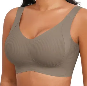 Plus Size Bras for Women No Underwire Full Coverage Everyday Bras Comfortable Wireless Padded Bras
