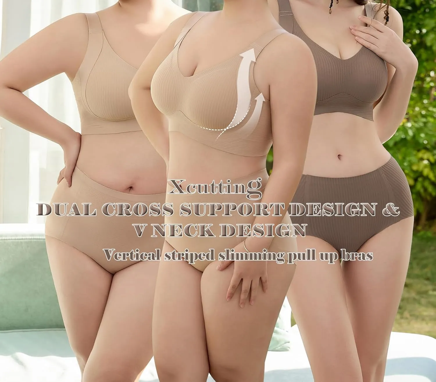 Plus Size Bras for Women No Underwire Full Coverage Everyday Bras Comfortable Wireless Padded Bras