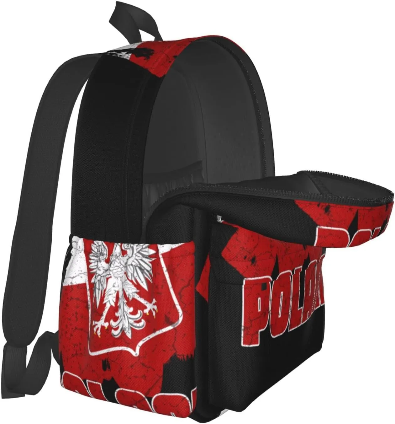 Polish Flag Poland Polska Eagle Laptop Backpack Shoulder Bag Laptop Pack Travel Backpacks Commuter Back Pack Casual Daypack Bags With Side Pockets
