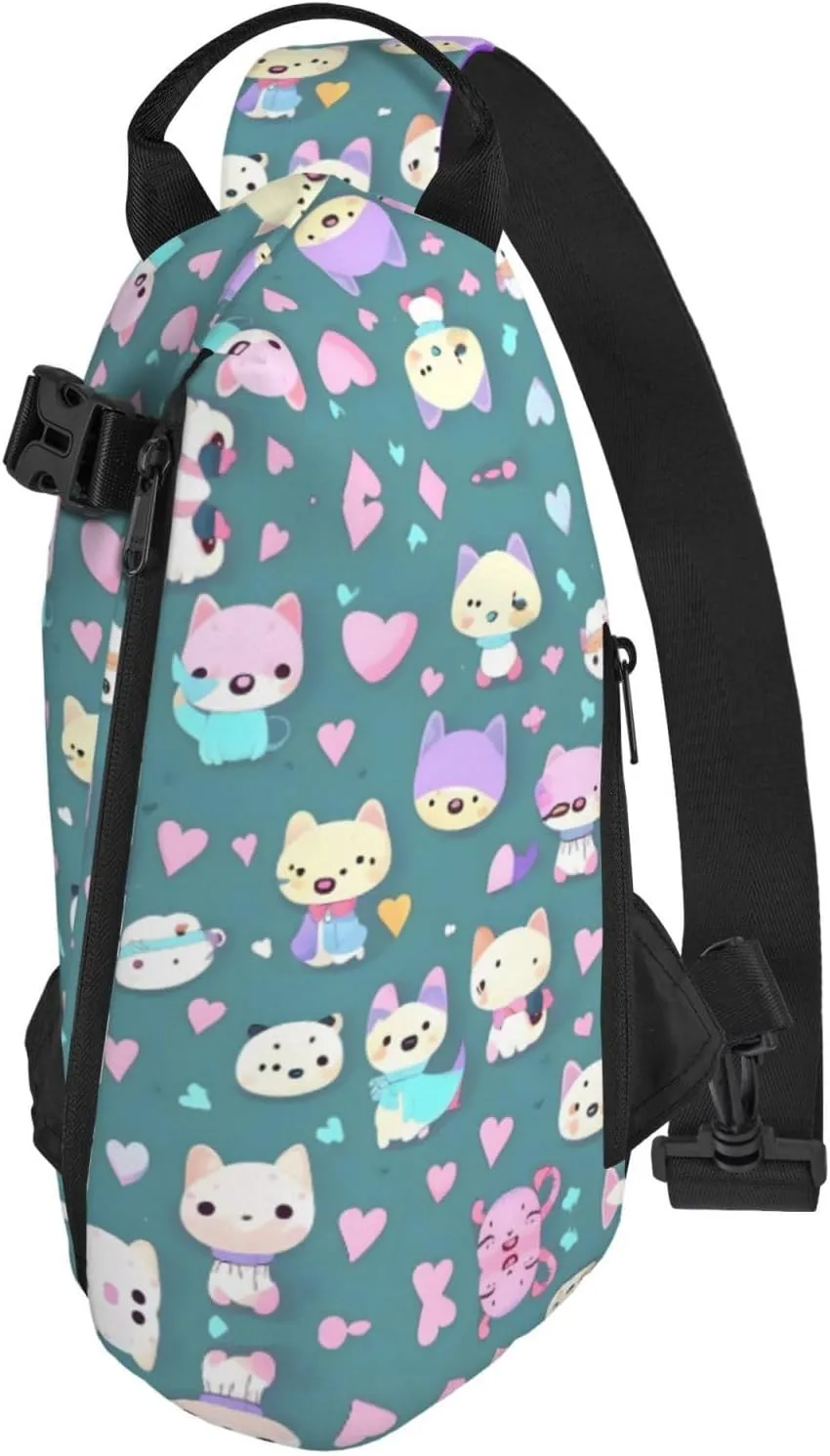 Polyester Fiber Waterproof Waist Bag -Backpack 4 Pocket Compartments Ideal for Outdoor Activities Cute little fox