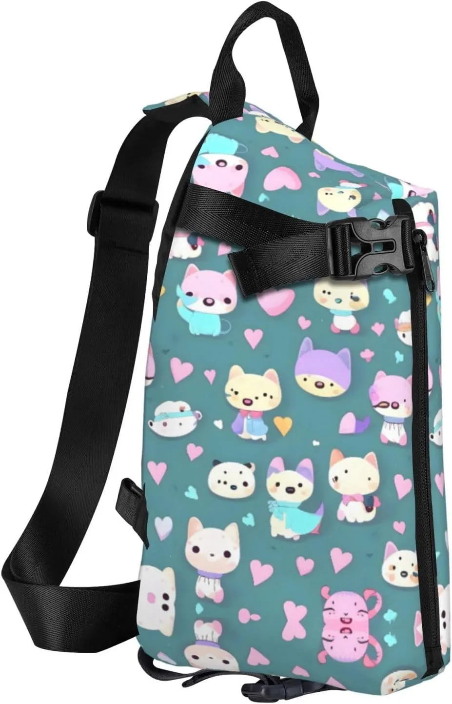 Polyester Fiber Waterproof Waist Bag -Backpack 4 Pocket Compartments Ideal for Outdoor Activities Cute little fox