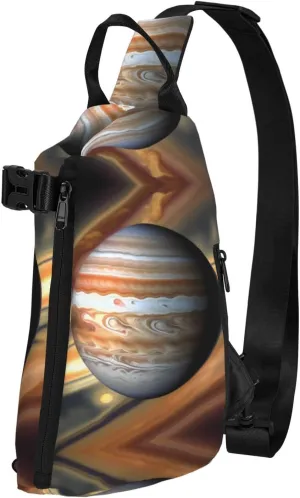 Polyester Fiber Waterproof Waist Bag -Backpack 4 Pocket Compartments Ideal for Outdoor Activities Jupiter Landscape