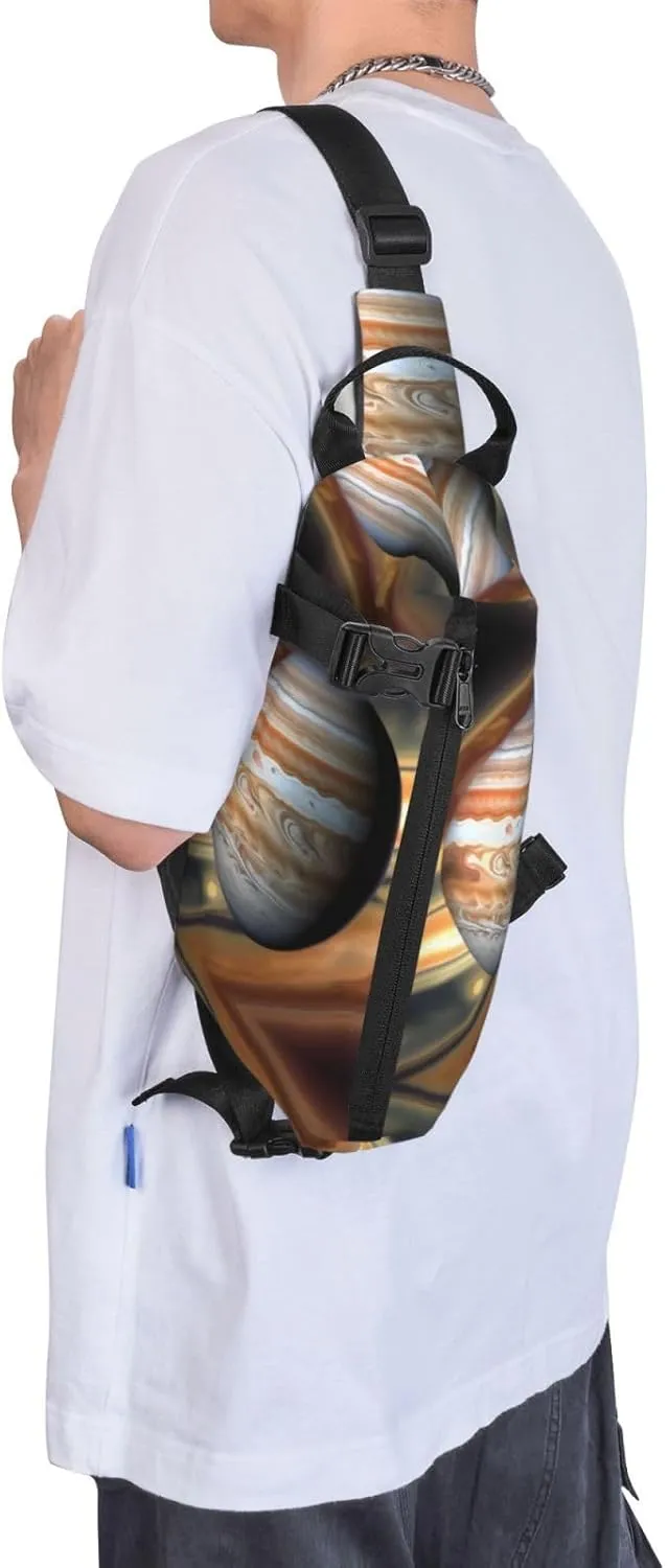 Polyester Fiber Waterproof Waist Bag -Backpack 4 Pocket Compartments Ideal for Outdoor Activities Jupiter Landscape